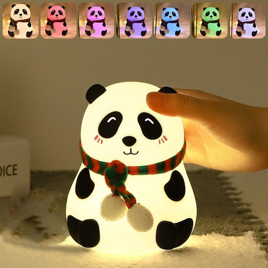 Adorable Panda Night Light – Tap Control & 7 Soothing Colors