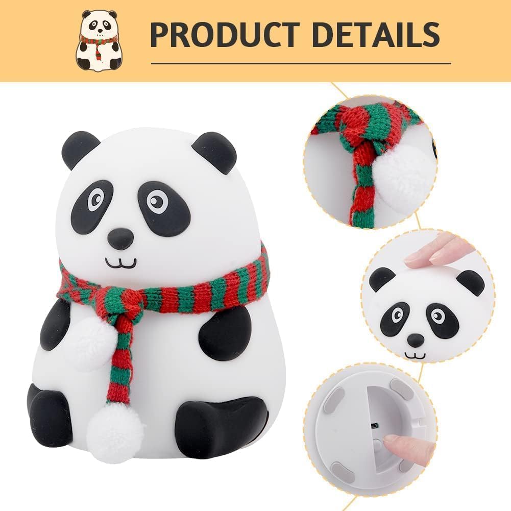 Adorable Panda Night Light – Tap Control & 7 Soothing Colors