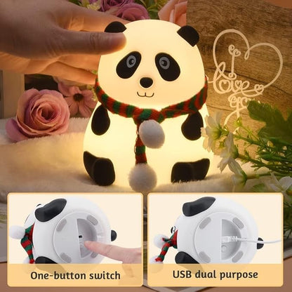 Adorable Panda Night Light – Tap Control & 7 Soothing Colors