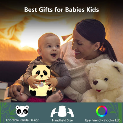 Adorable Panda Night Light – Tap Control & 7 Soothing Colors